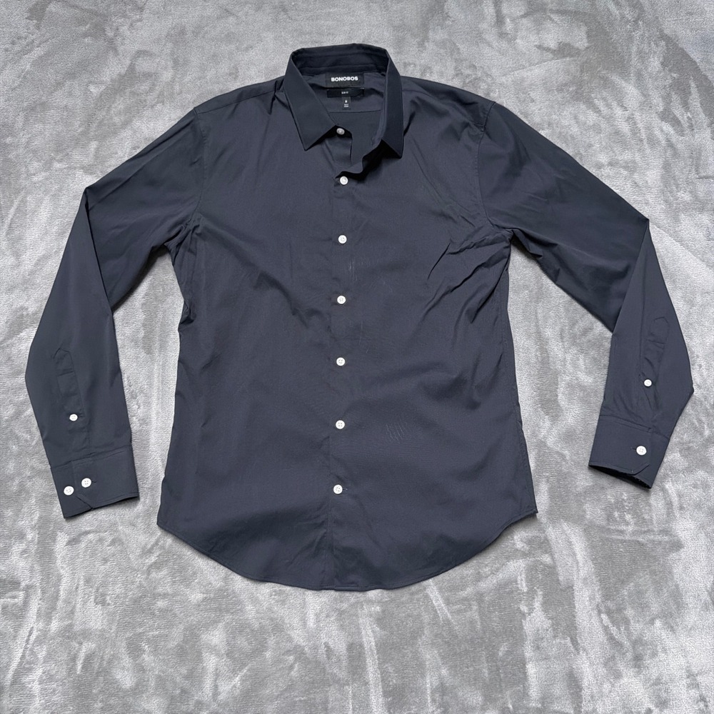 Bonobos Button Down Mens Medium Black Slim Fit Stretch Tech Shirt